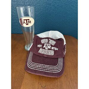 Texas A&M Hat & Beer Glass Gig Em 12th Man Aggies